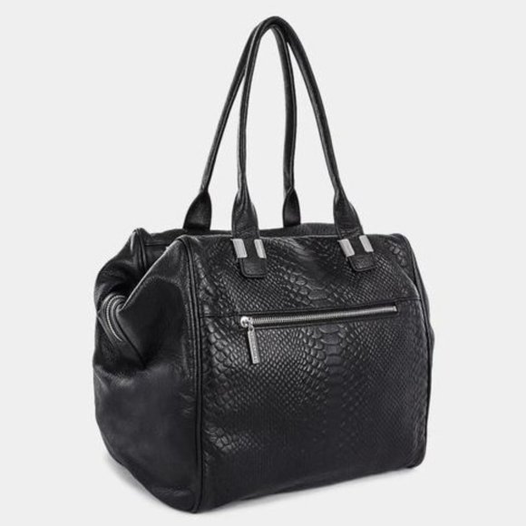 🎁Celine Dion Elegy Snake Embossed Leather Satchel - Picture 7 of 8